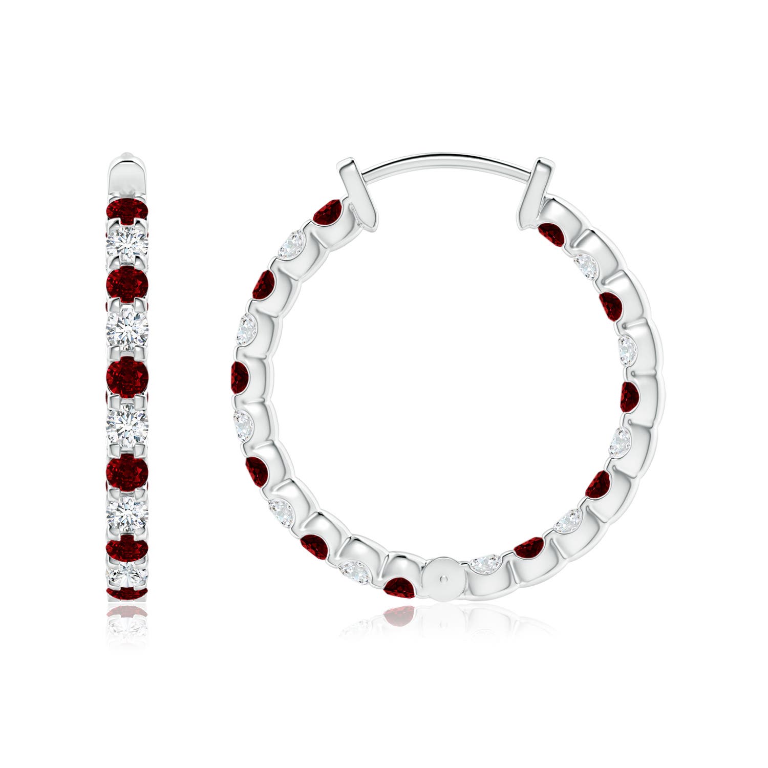 AAAA - Ruby / 1.19 CT / 14 KT White Gold