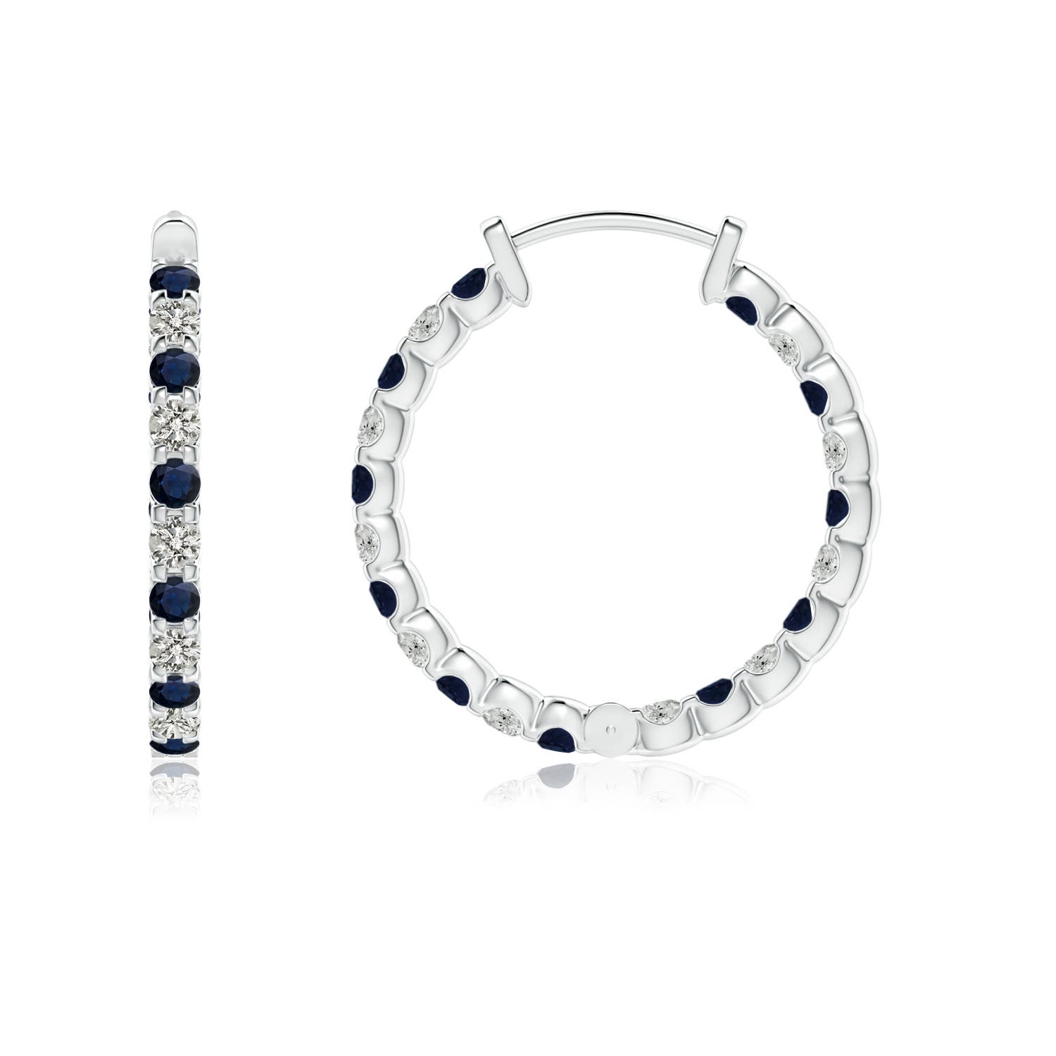 A - Blue Sapphire / 0.76 CT / 14 KT White Gold