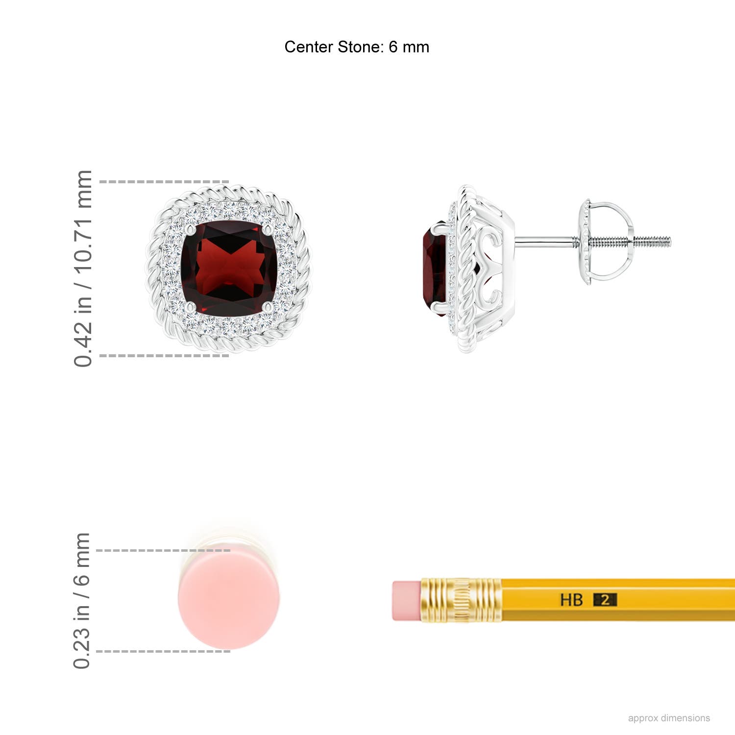 AA - Garnet / 2.74 CT / 14 KT White Gold