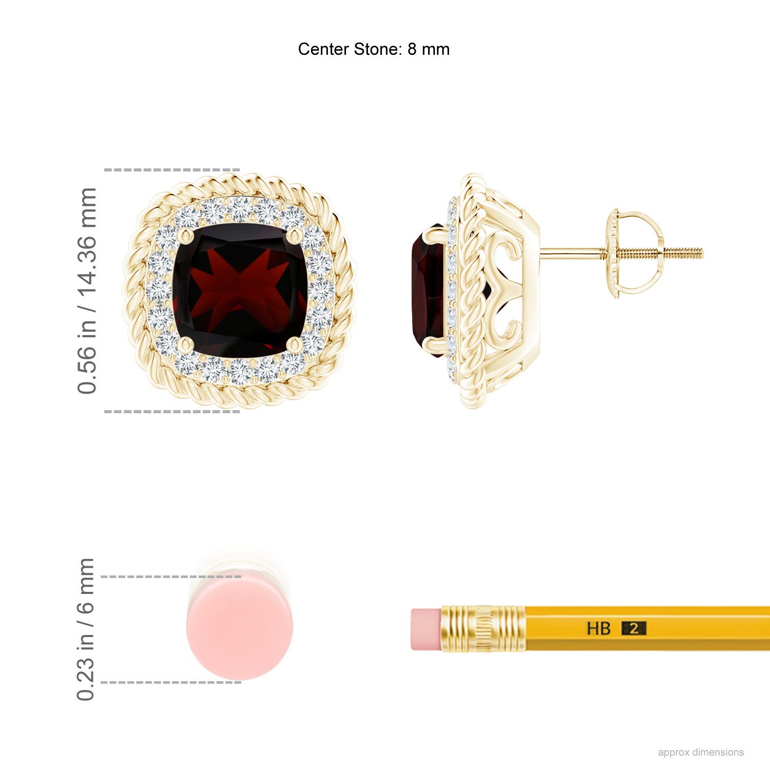 A - Garnet / 5.56 CT / 14 KT Yellow Gold