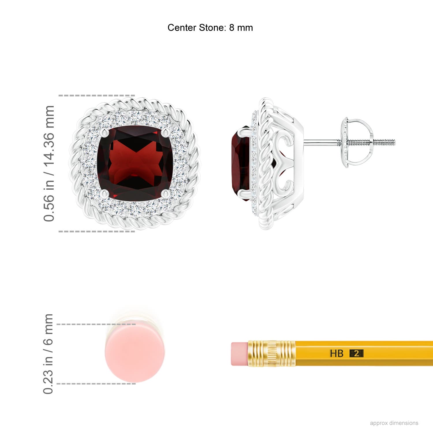 AA - Garnet / 5.56 CT / 14 KT White Gold