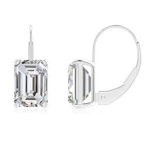 7.5x5.5mm IJI1I2 Emerald-Cut Diamond Solitaire Leverback Earrings in P950 Platinum