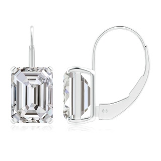 8.5x6.5mm IJI1I2 Emerald-Cut Diamond Solitaire Leverback Earrings in P950 Platinum