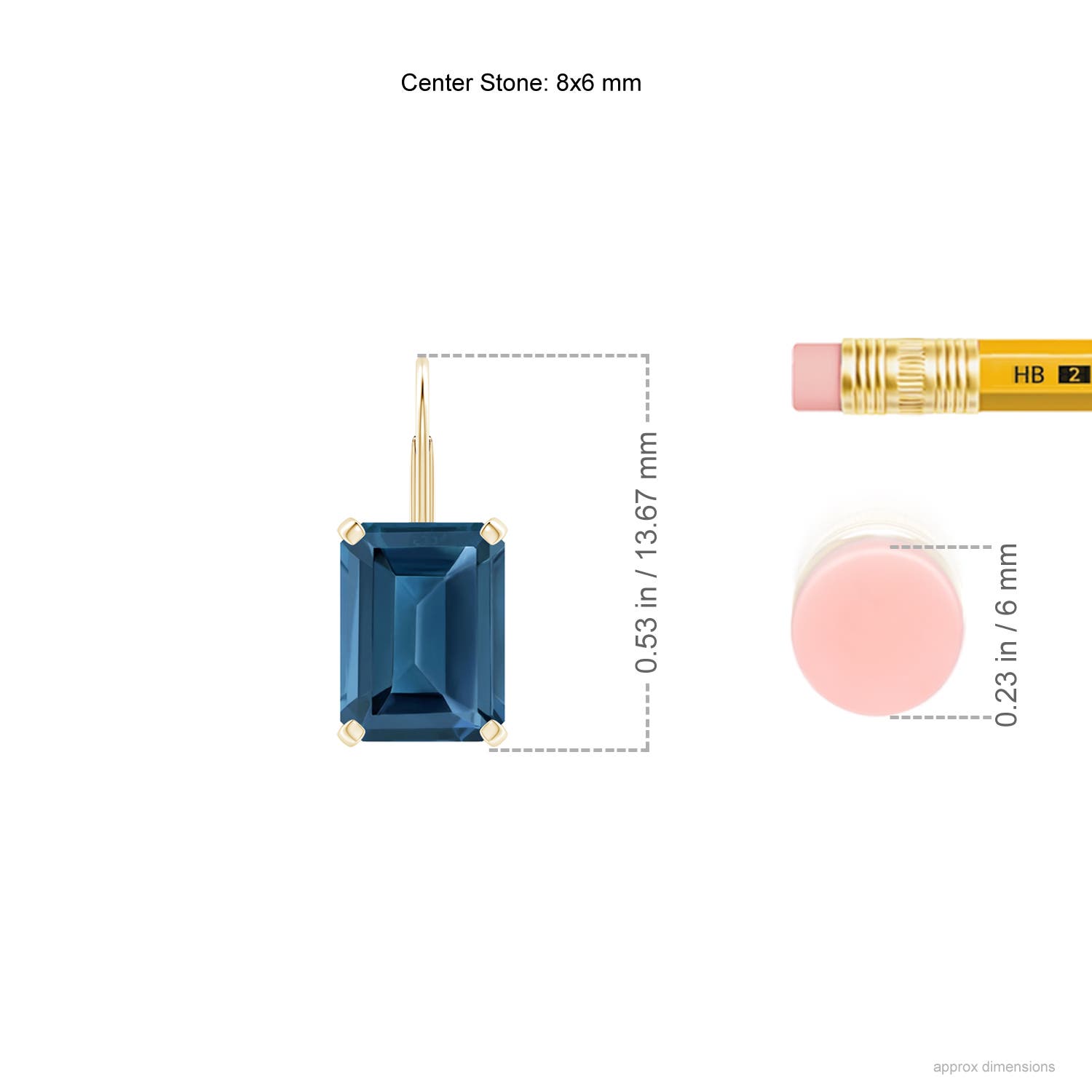 AA - London Blue Topaz / 3.9 CT / 14 KT Yellow Gold