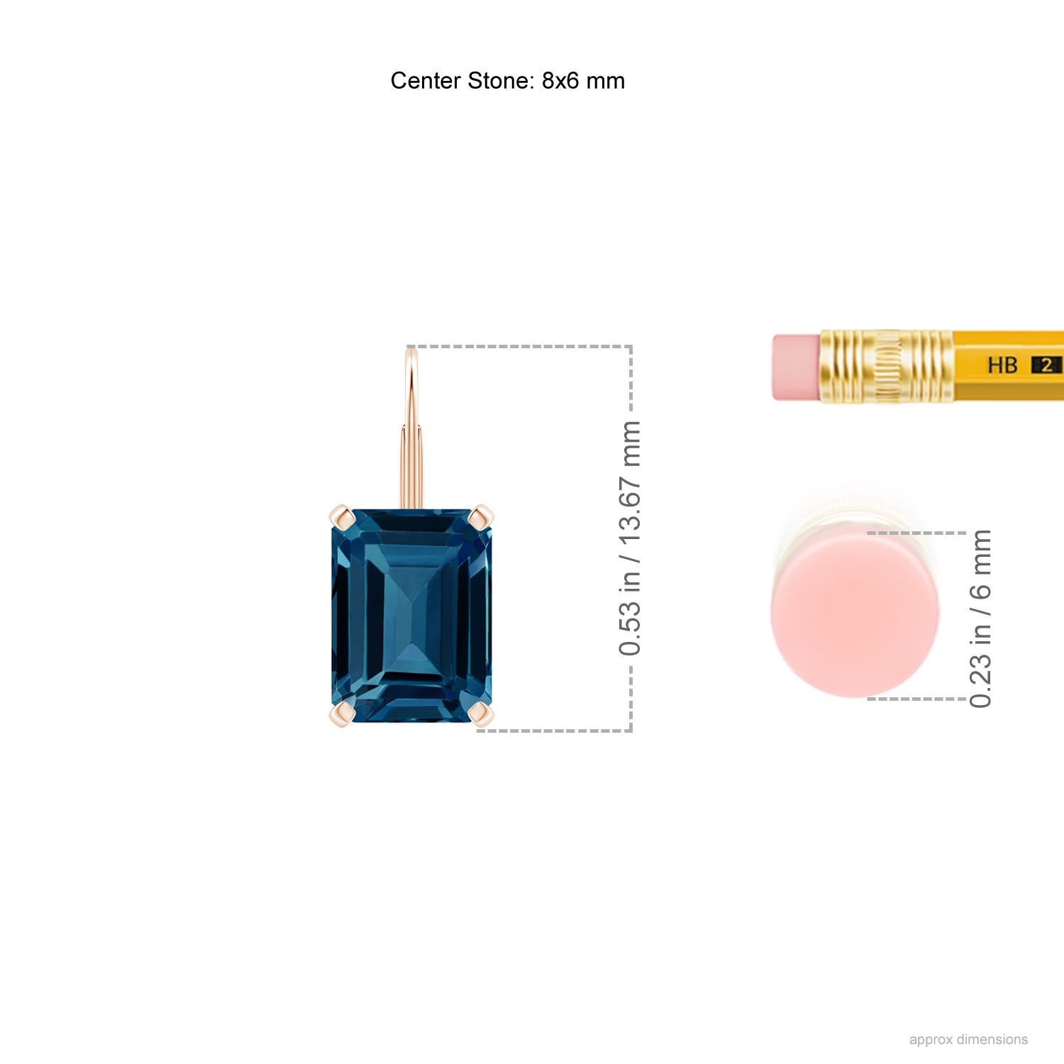 AAAA - London Blue Topaz / 3.9 CT / 14 KT Rose Gold