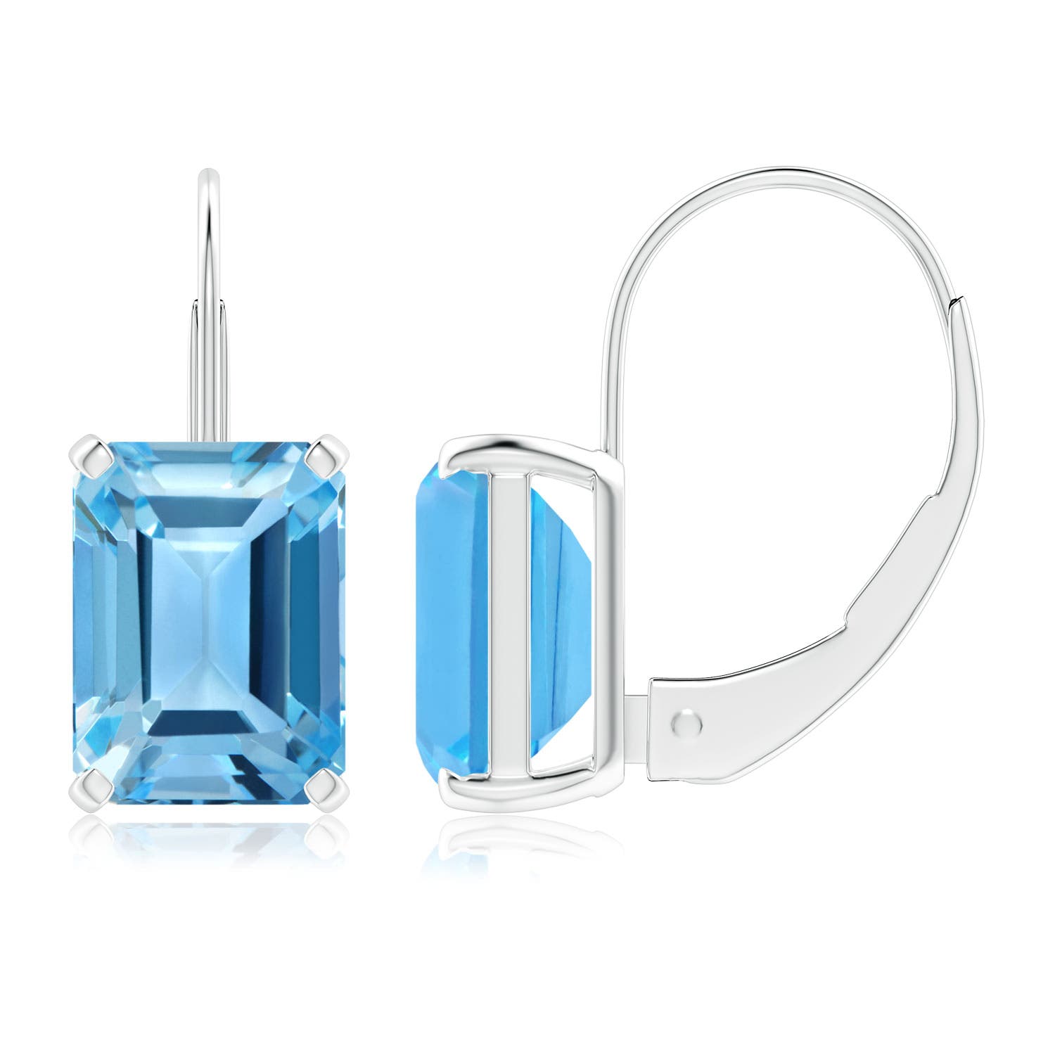 AA - Swiss Blue Topaz / 3.9 CT / 14 KT White Gold