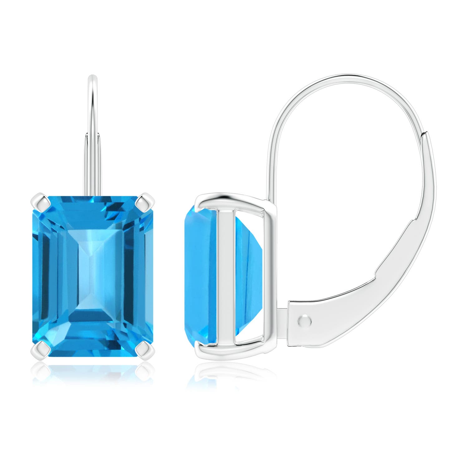 AAA - Swiss Blue Topaz / 3.9 CT / 14 KT White Gold