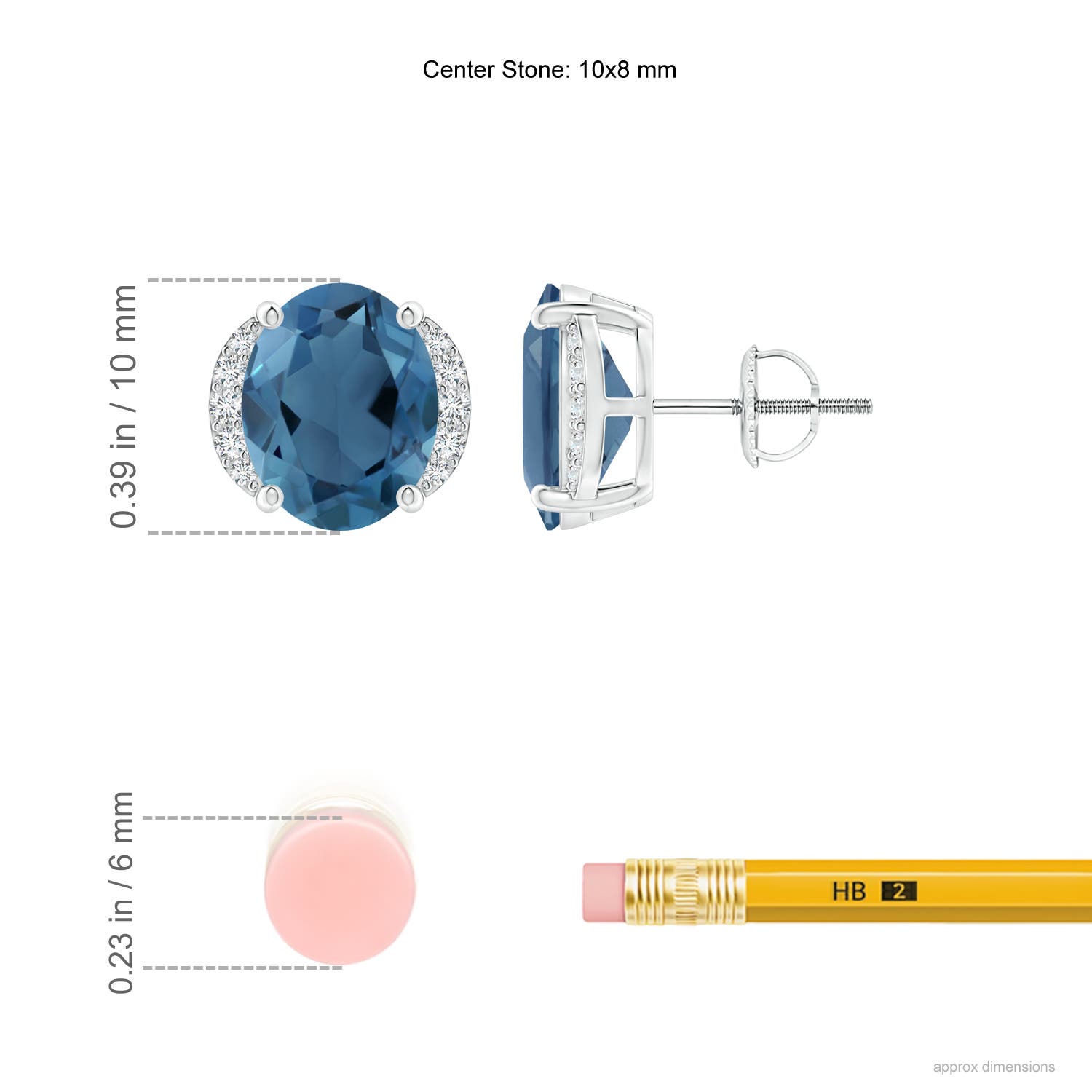 A - London Blue Topaz / 6.61 CT / 14 KT White Gold