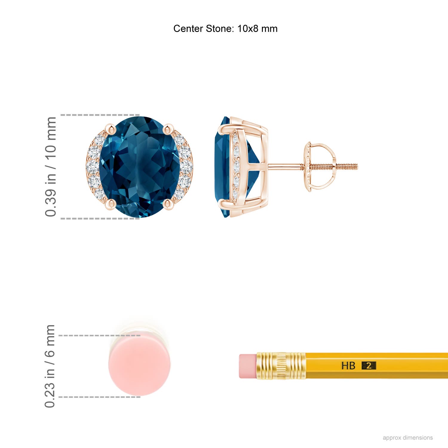 AAAA - London Blue Topaz / 6.61 CT / 14 KT Rose Gold