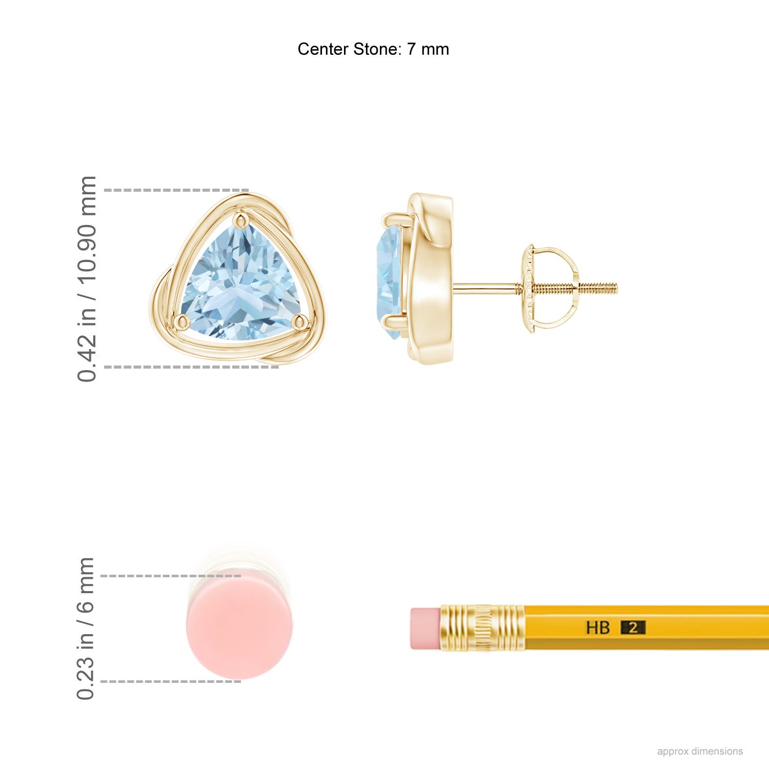 AA - Aquamarine / 2 CT / 14 KT Yellow Gold