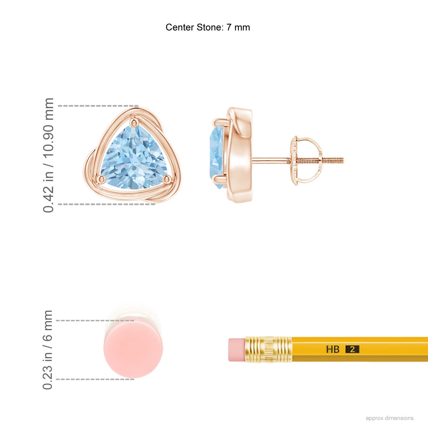 AAA - Aquamarine / 2 CT / 14 KT Rose Gold