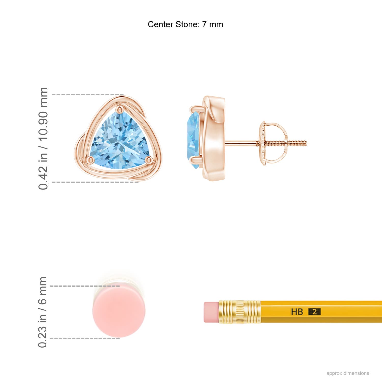 AAAA - Aquamarine / 2 CT / 14 KT Rose Gold