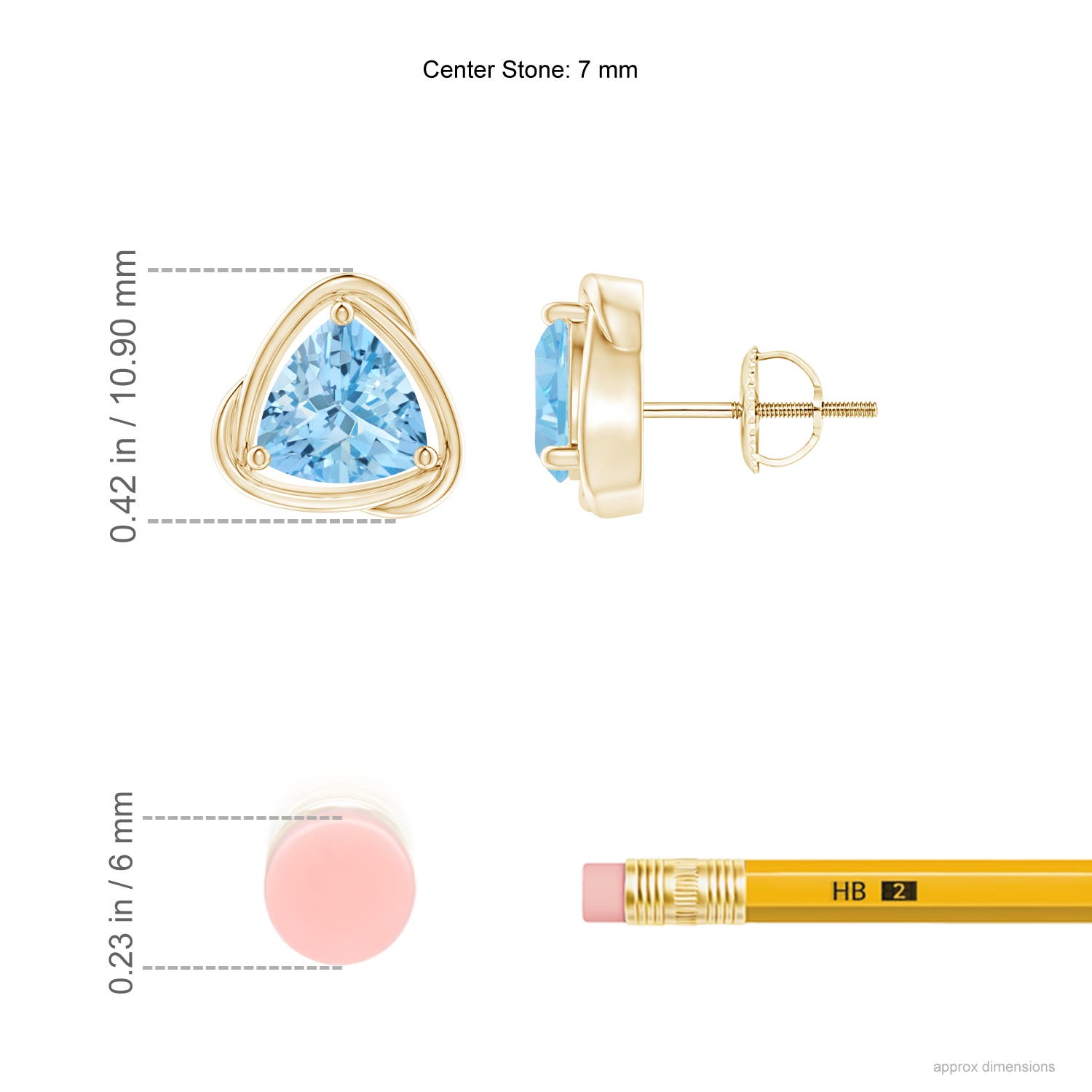 AAAA - Aquamarine / 2 CT / 14 KT Yellow Gold