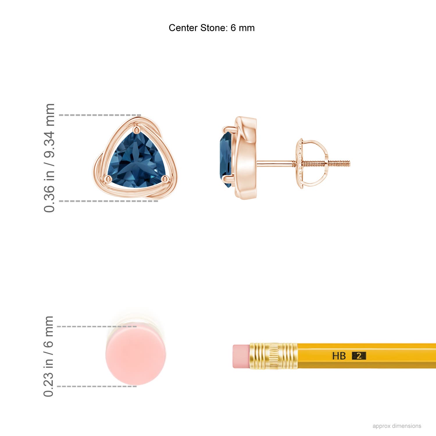 AA - London Blue Topaz / 1.8 CT / 14 KT Rose Gold