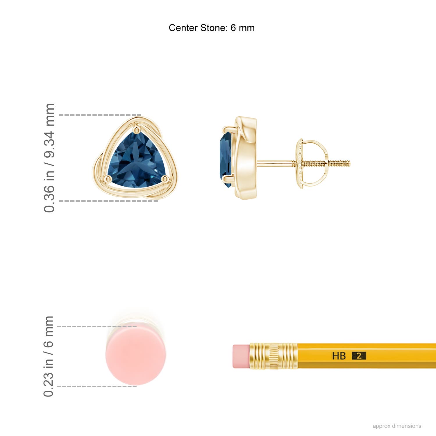 AA - London Blue Topaz / 1.8 CT / 14 KT Yellow Gold