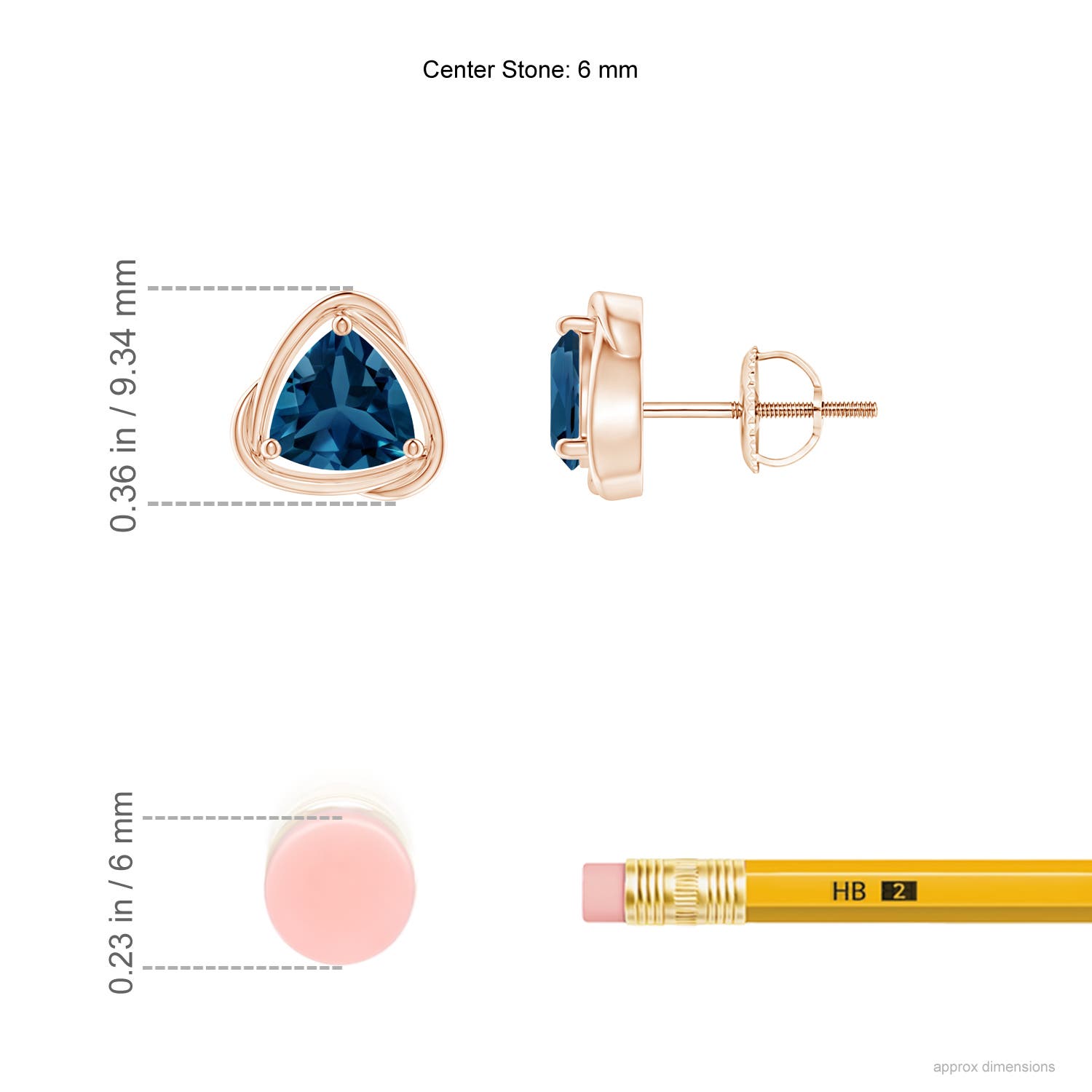 AAA - London Blue Topaz / 1.8 CT / 14 KT Rose Gold