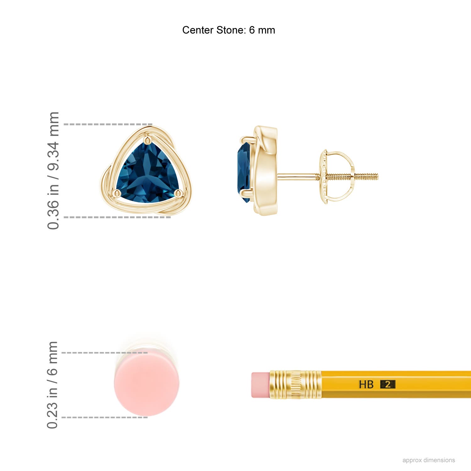 AAA - London Blue Topaz / 1.8 CT / 14 KT Yellow Gold