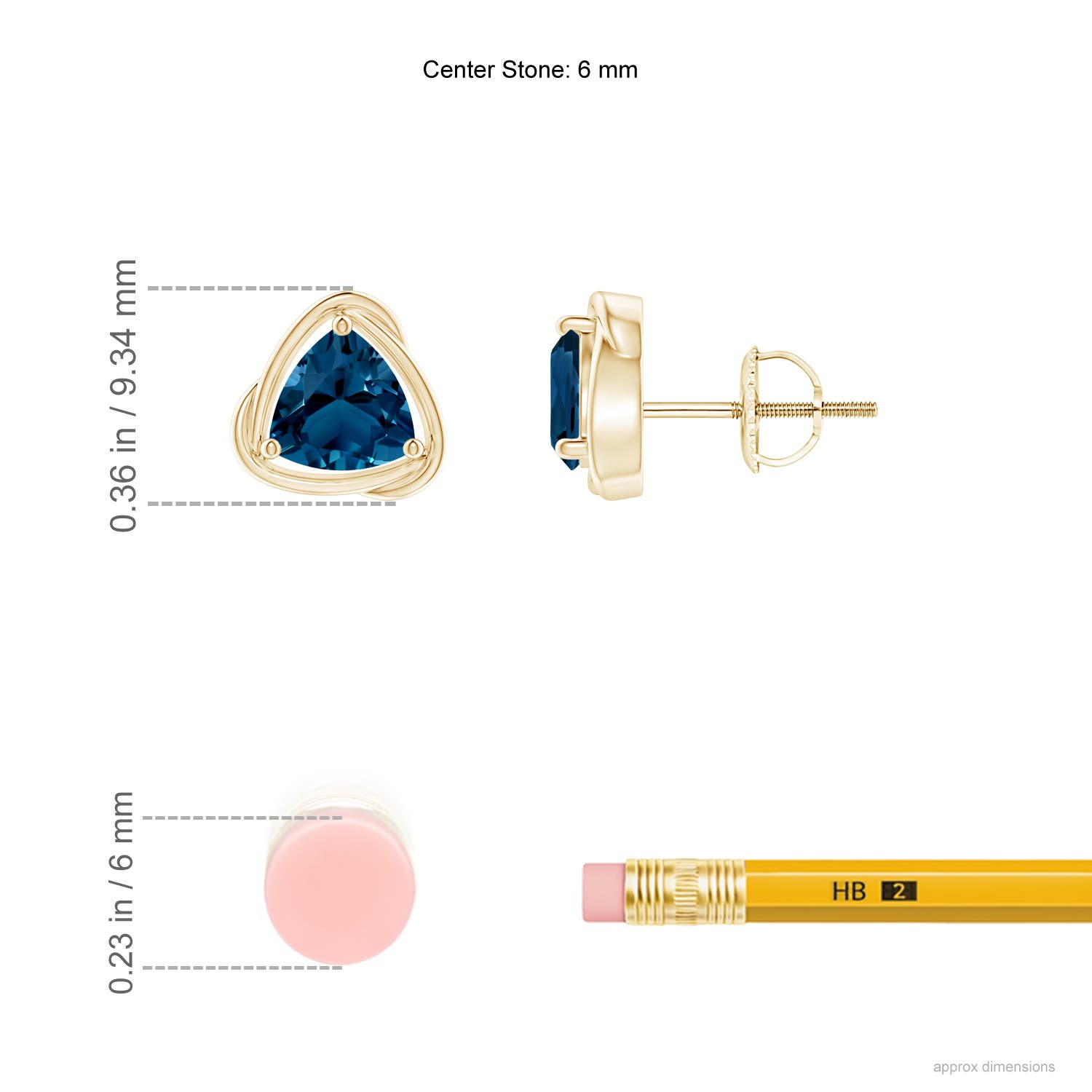 AAAA - London Blue Topaz / 1.8 CT / 14 KT Yellow Gold