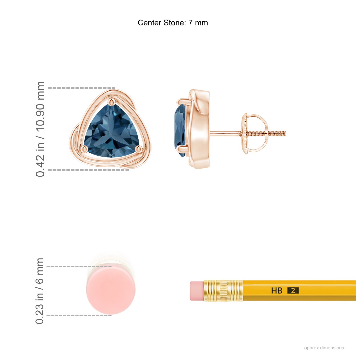 A - London Blue Topaz / 2.6 CT / 14 KT Rose Gold