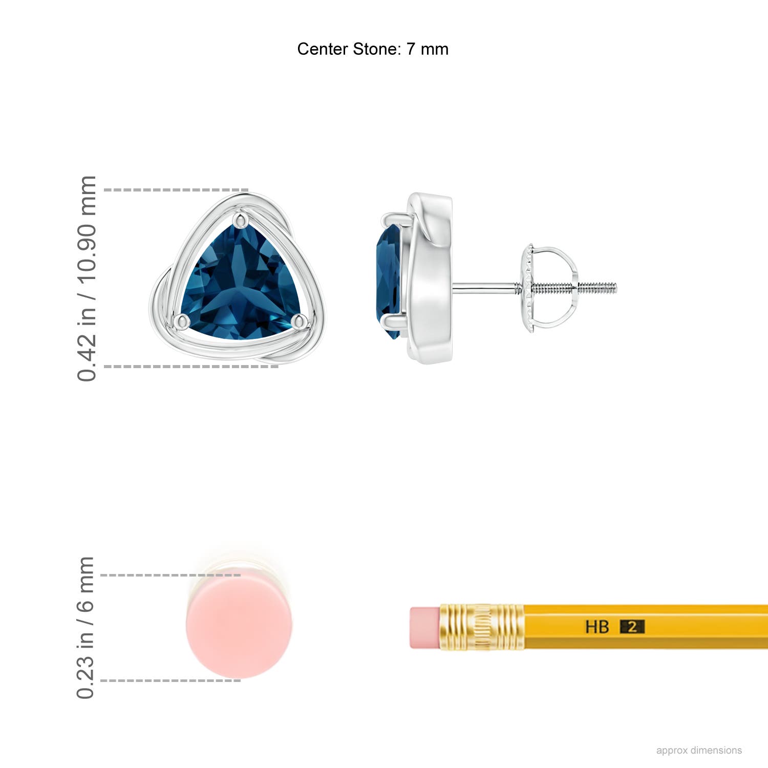 AAA - London Blue Topaz / 2.6 CT / 14 KT White Gold