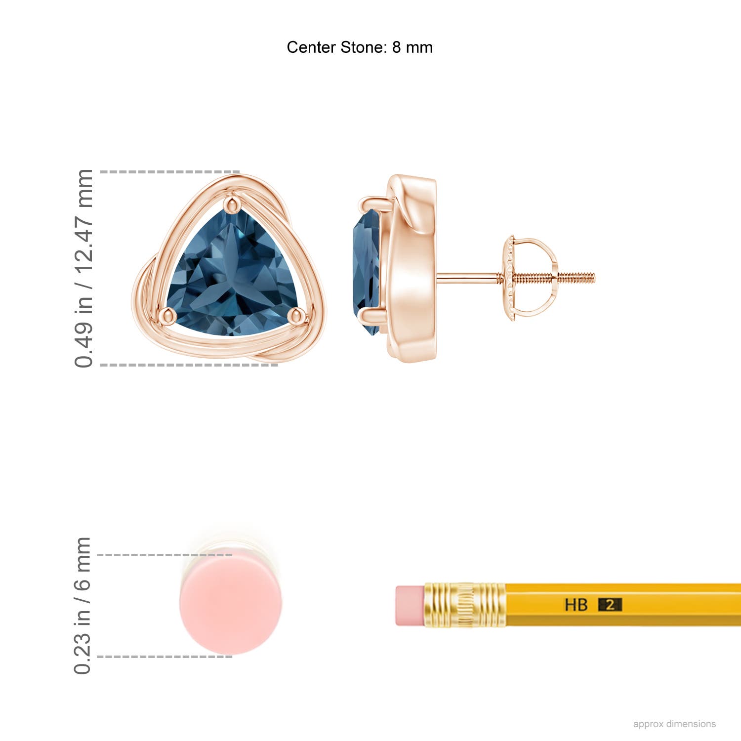 A - London Blue Topaz / 4.4 CT / 14 KT Rose Gold