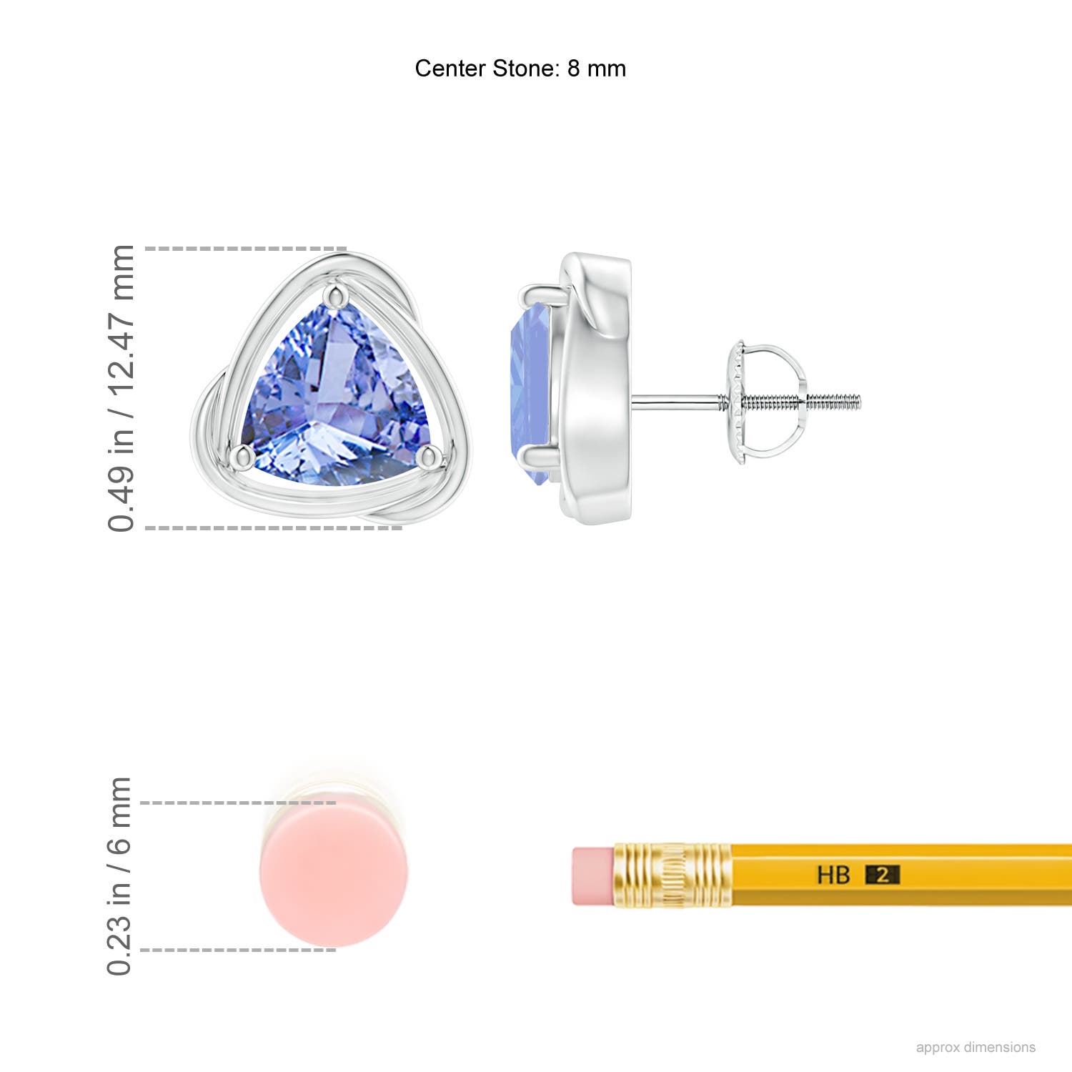 A - Tanzanite / 3.6 CT / 14 KT White Gold