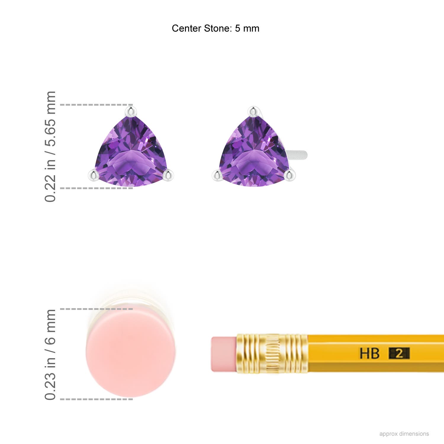 AA - Amethyst / 0.8 CT / 14 KT White Gold