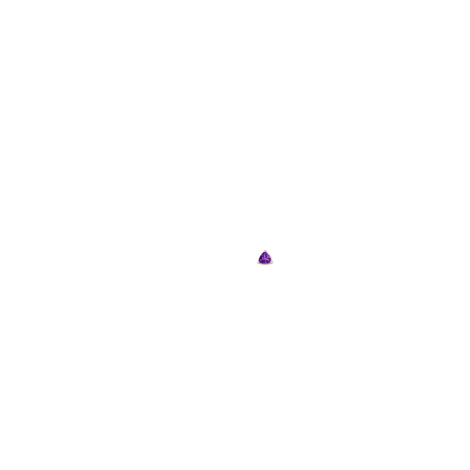 5mm AAAA Martini-Set Trillion Amethyst Stud Earrings in Rose Gold body-ear