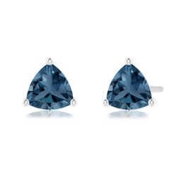Fashion Studs White Gold London Blue Topaz Earrings