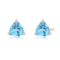 Fashion Studs Rose Gold Swiss Blue Topaz Earrings