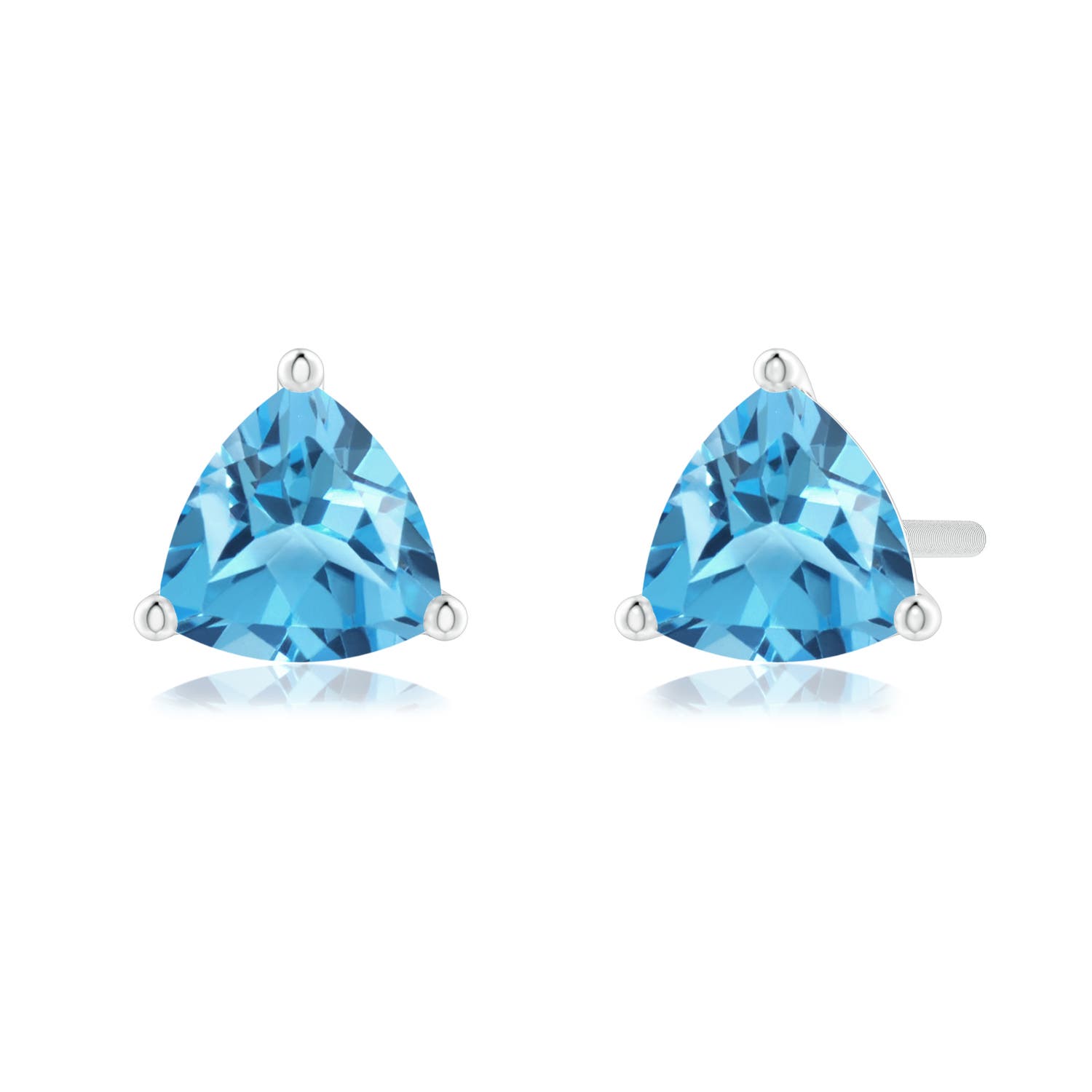 AA - Swiss Blue Topaz / 1 CT / 14 KT White Gold