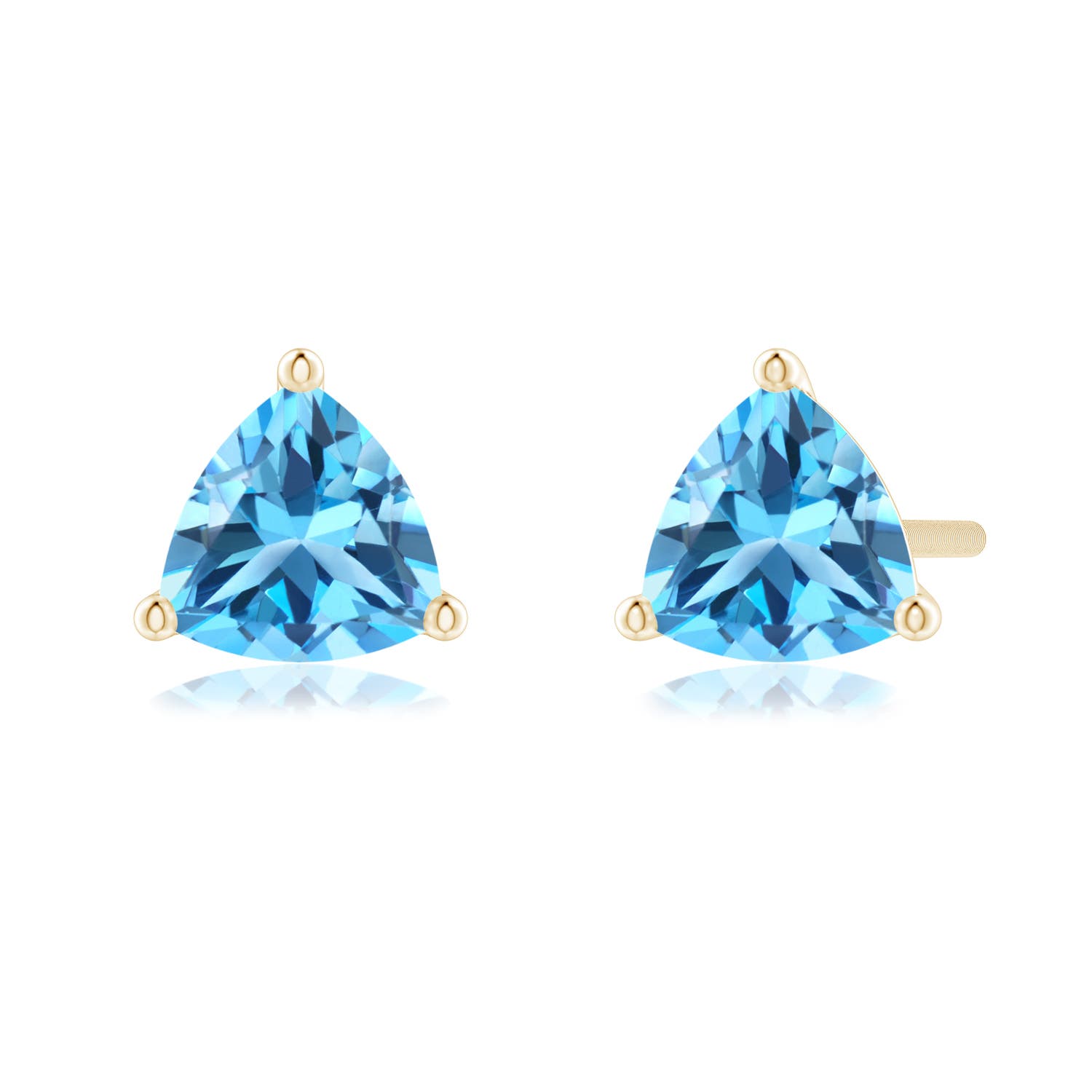 AAA - Swiss Blue Topaz / 1 CT / 14 KT Yellow Gold