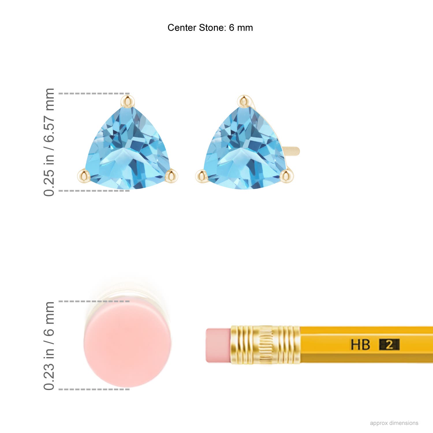 A - Swiss Blue Topaz / 1.8 CT / 14 KT Yellow Gold