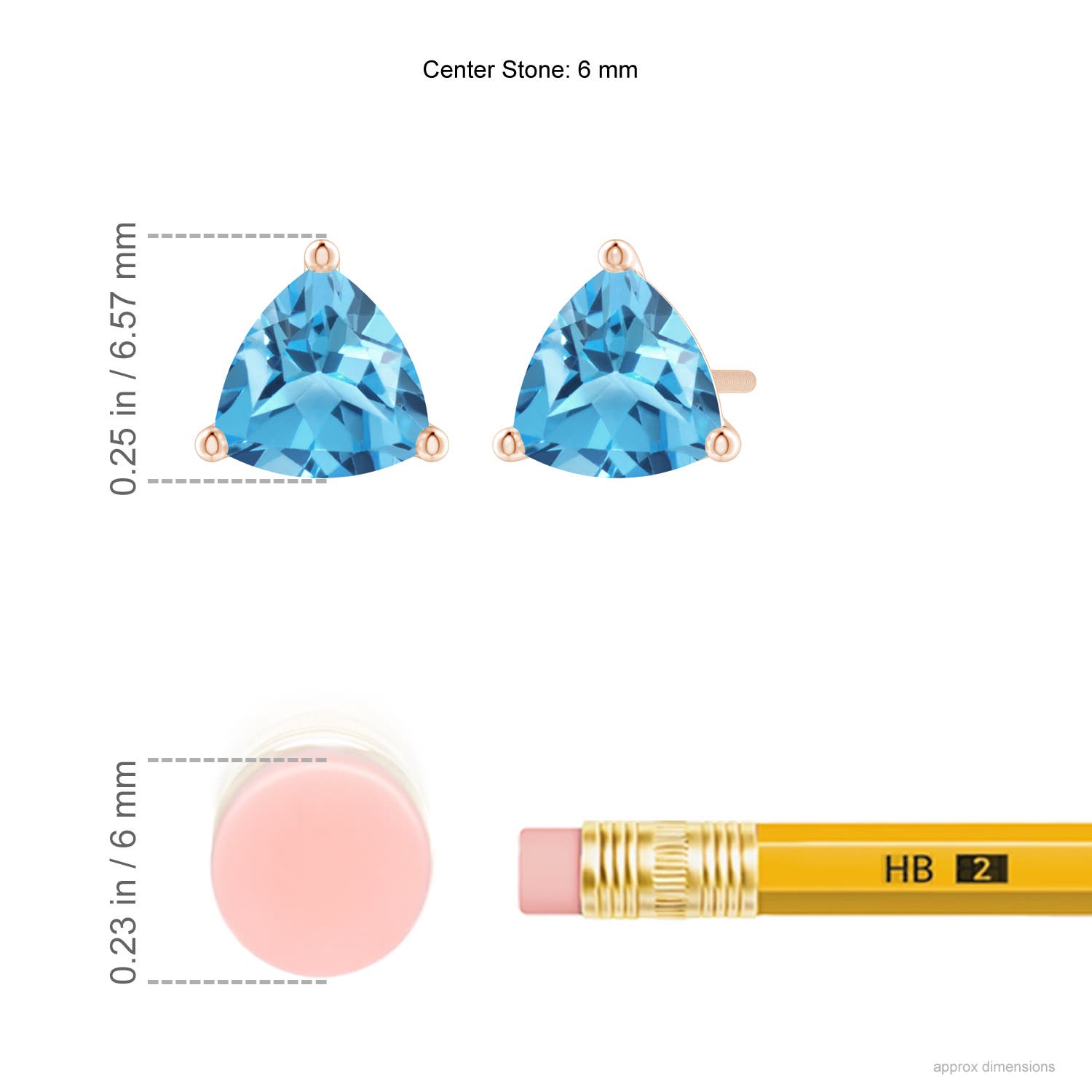 AA - Swiss Blue Topaz / 1.8 CT / 14 KT Rose Gold