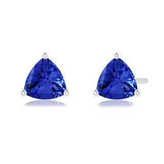 5mm AAA Martini-Set Trillion Tanzanite Stud Earrings in P950 Platinum