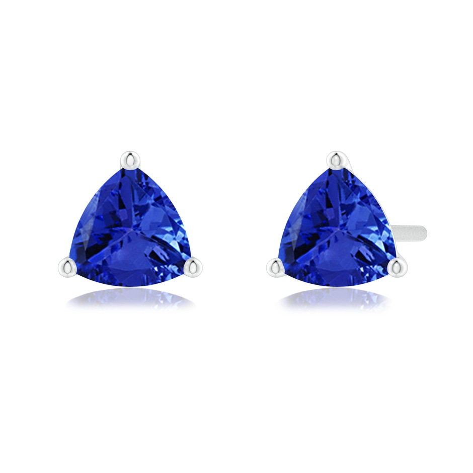 5mm AAA Martini-Set Trillion Tanzanite Stud Earrings in P950 Platinum 