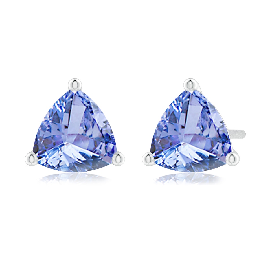 6mm A Martini-Set Trillion Tanzanite Stud Earrings in White Gold 