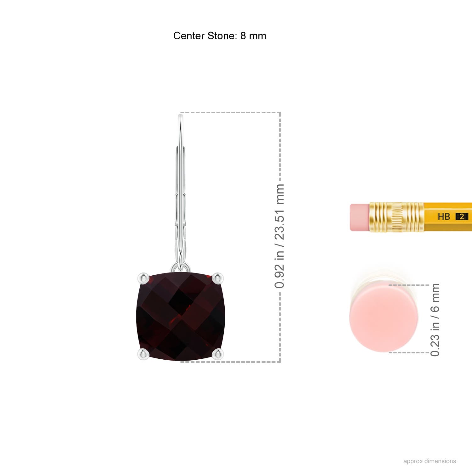 A - Garnet / 6.46 CT / 14 KT White Gold