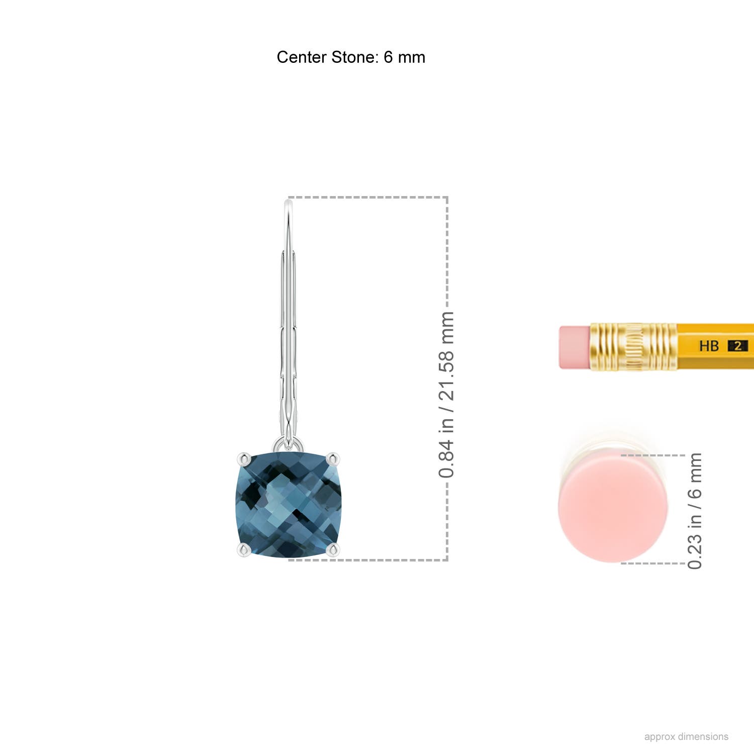 A - London Blue Topaz / 2.2 CT / 14 KT White Gold