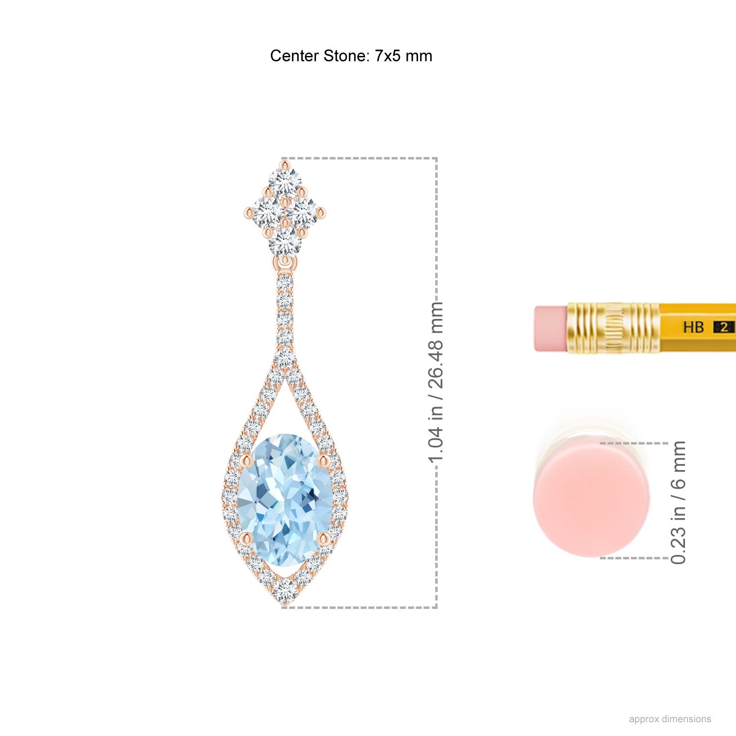 AAA - Aquamarine / 1.59 CT / 14 KT Rose Gold