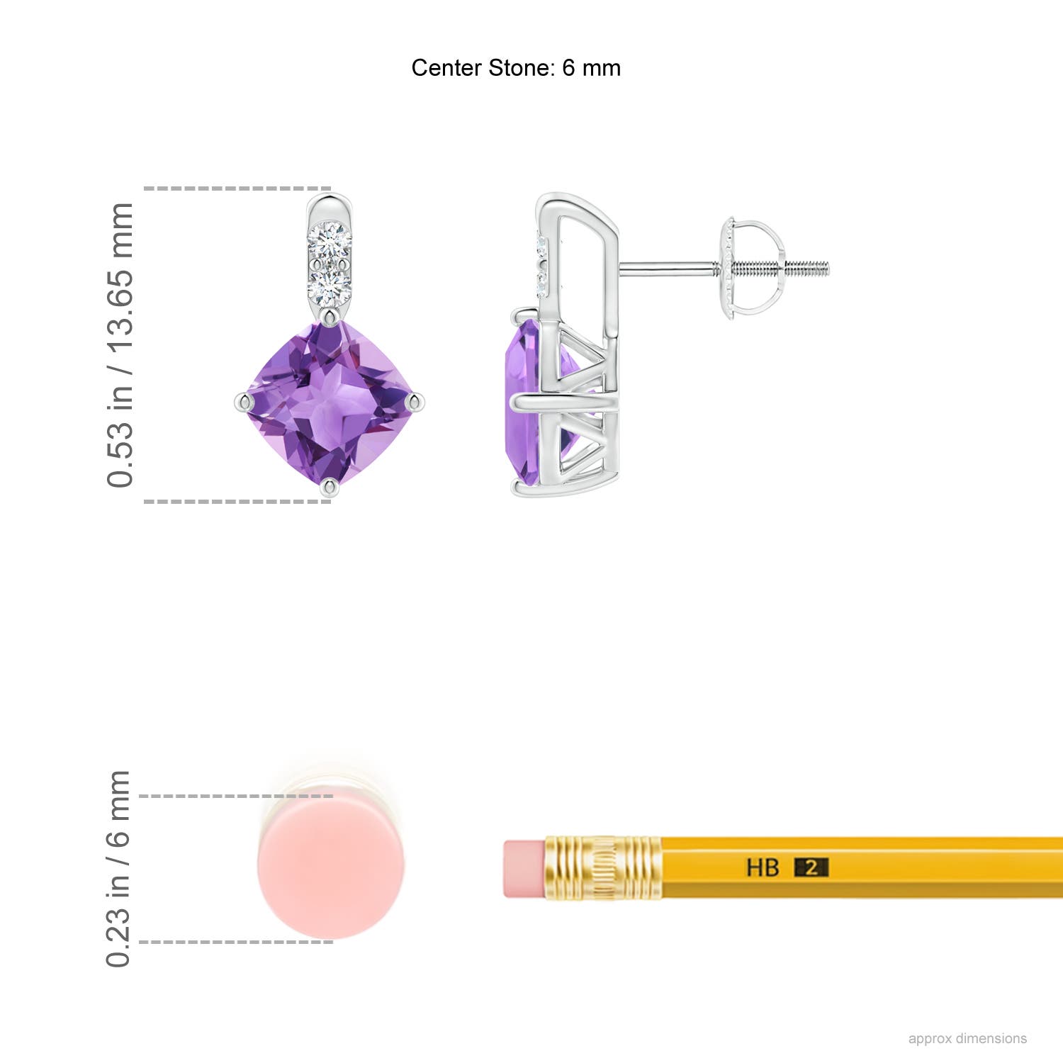 A - Amethyst / 1.7 CT / 14 KT White Gold