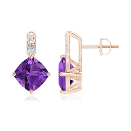 Solitaire Studs Amethyst Solitaire Stud Earrings