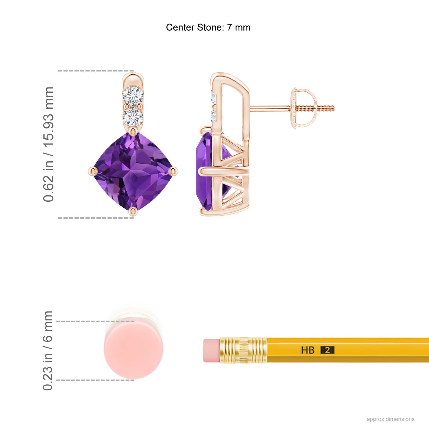 AAAA - Amethyst / 2.86 CT / 14 KT Rose Gold