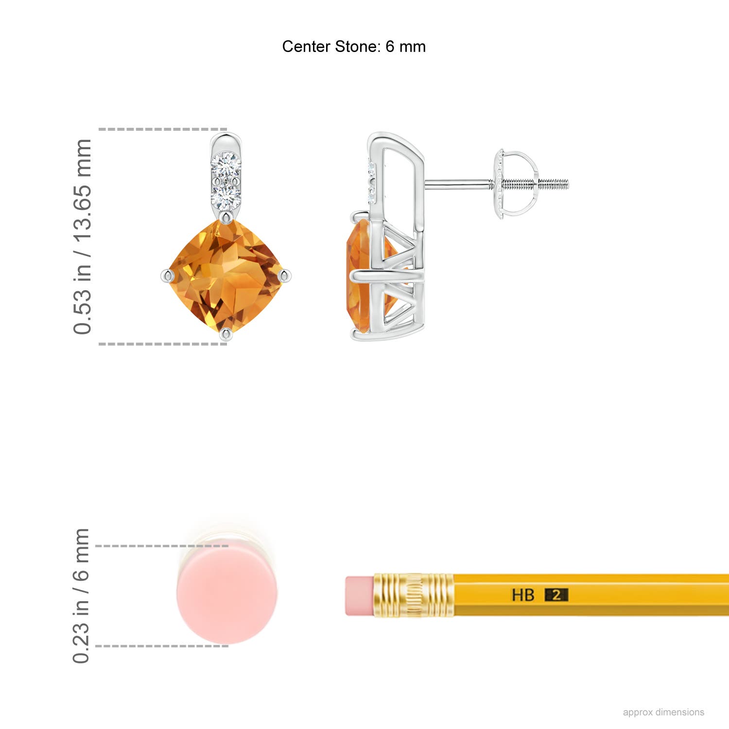 AA - Citrine / 1.9 CT / 14 KT White Gold