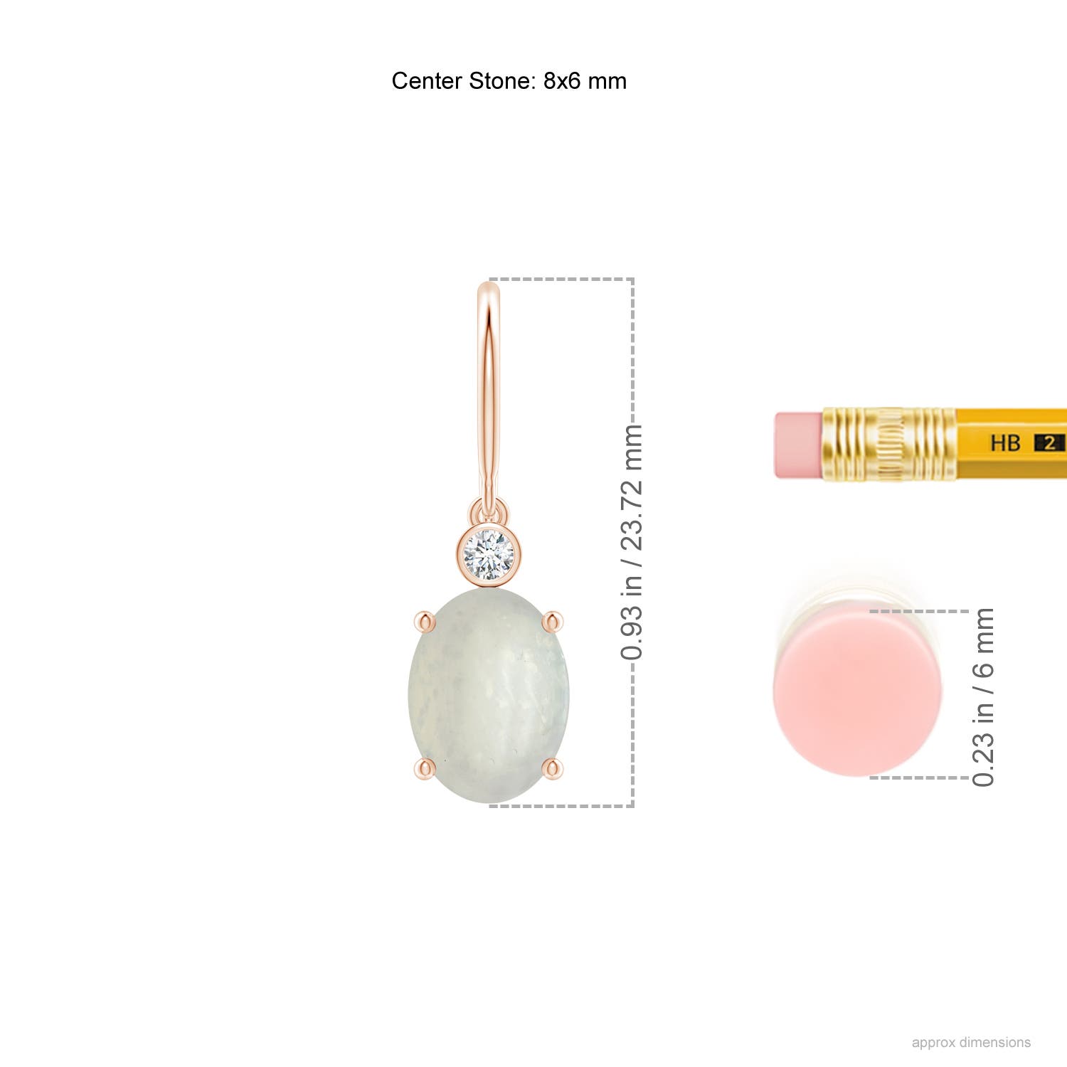 A - Moonstone / 2.27 CT / 14 KT Rose Gold