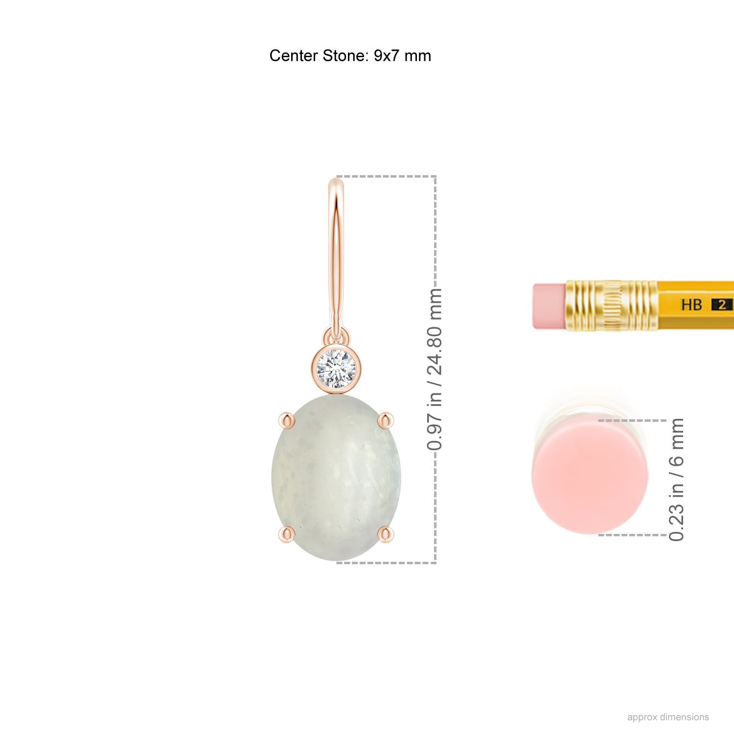 A - Moonstone / 3.49 CT / 14 KT Rose Gold