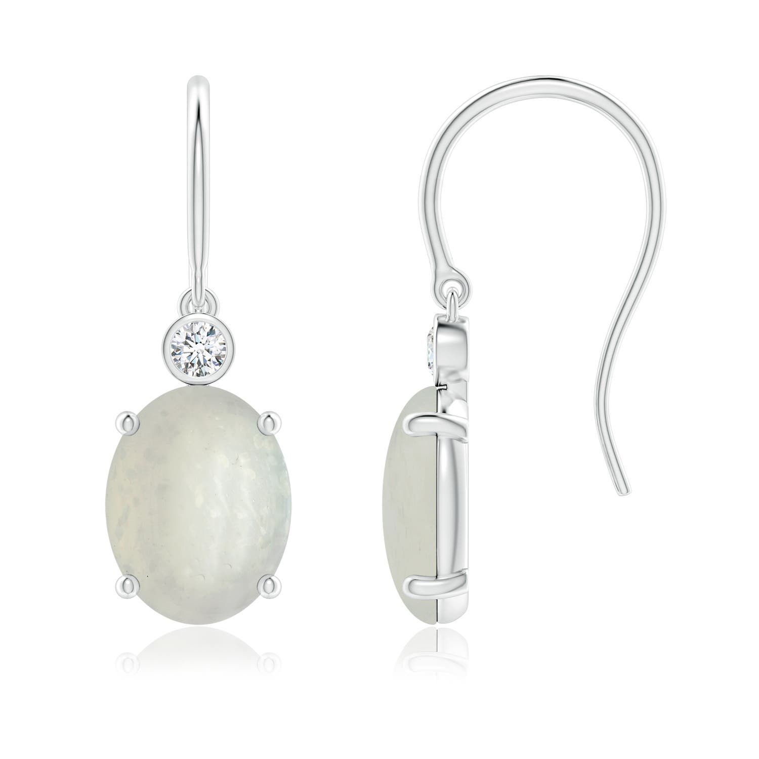 A - Moonstone / 3.49 CT / 14 KT White Gold