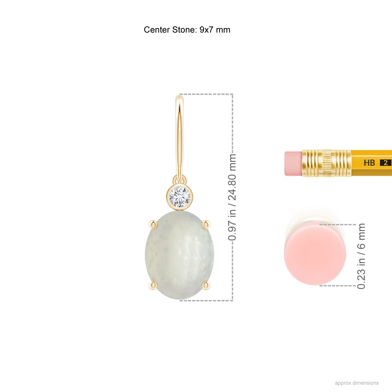 A - Moonstone / 3.49 CT / 14 KT Yellow Gold