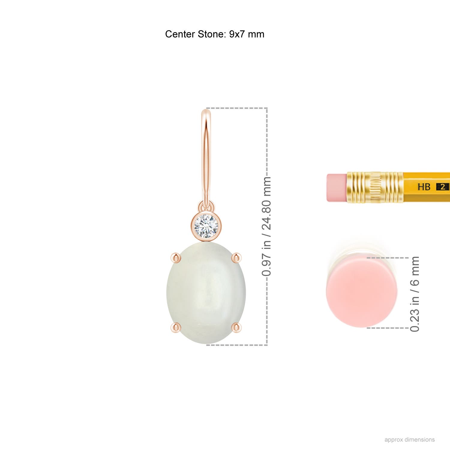 AAAA - Moonstone / 3.49 CT / 14 KT Rose Gold