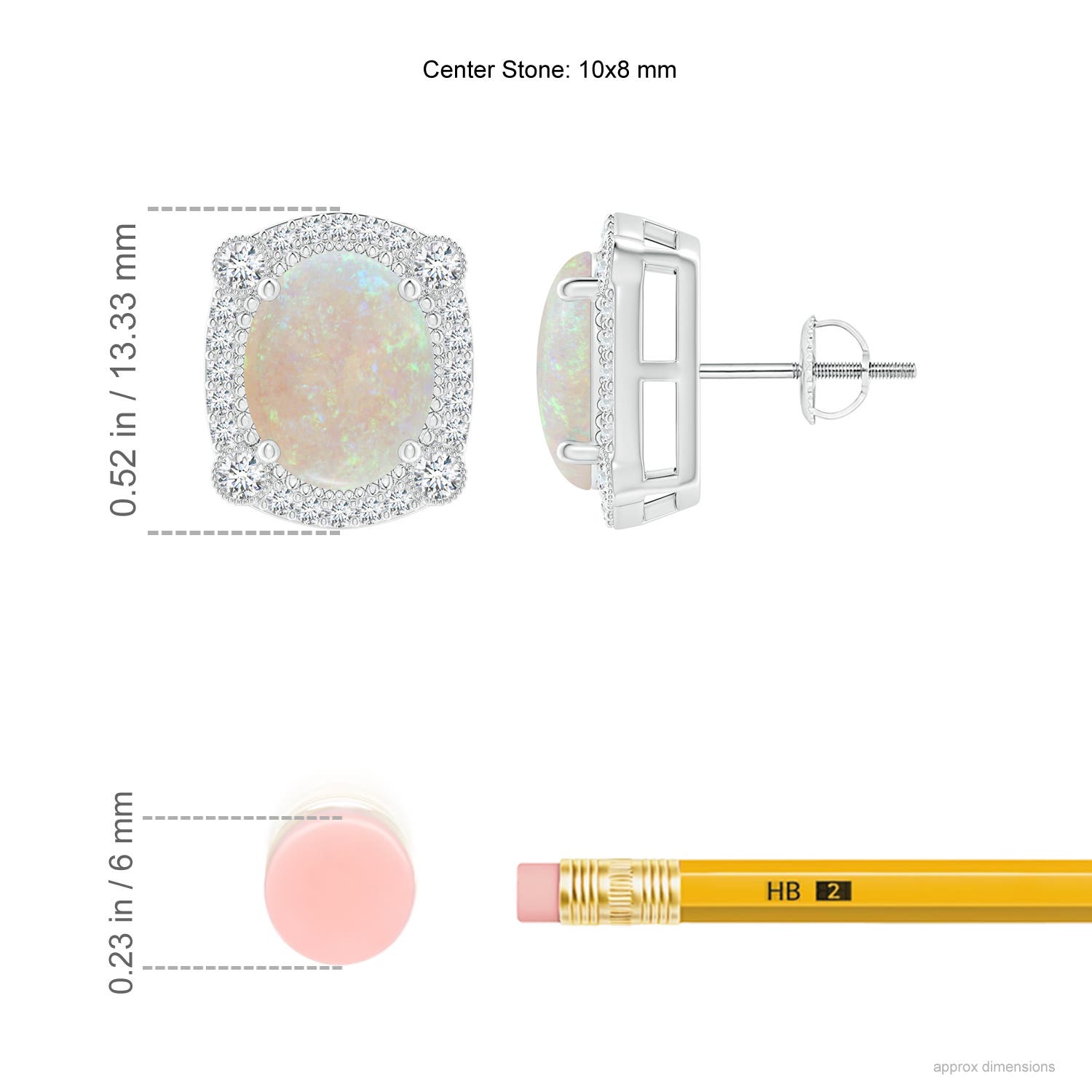 AA - Opal / 3.33 CT / 14 KT White Gold